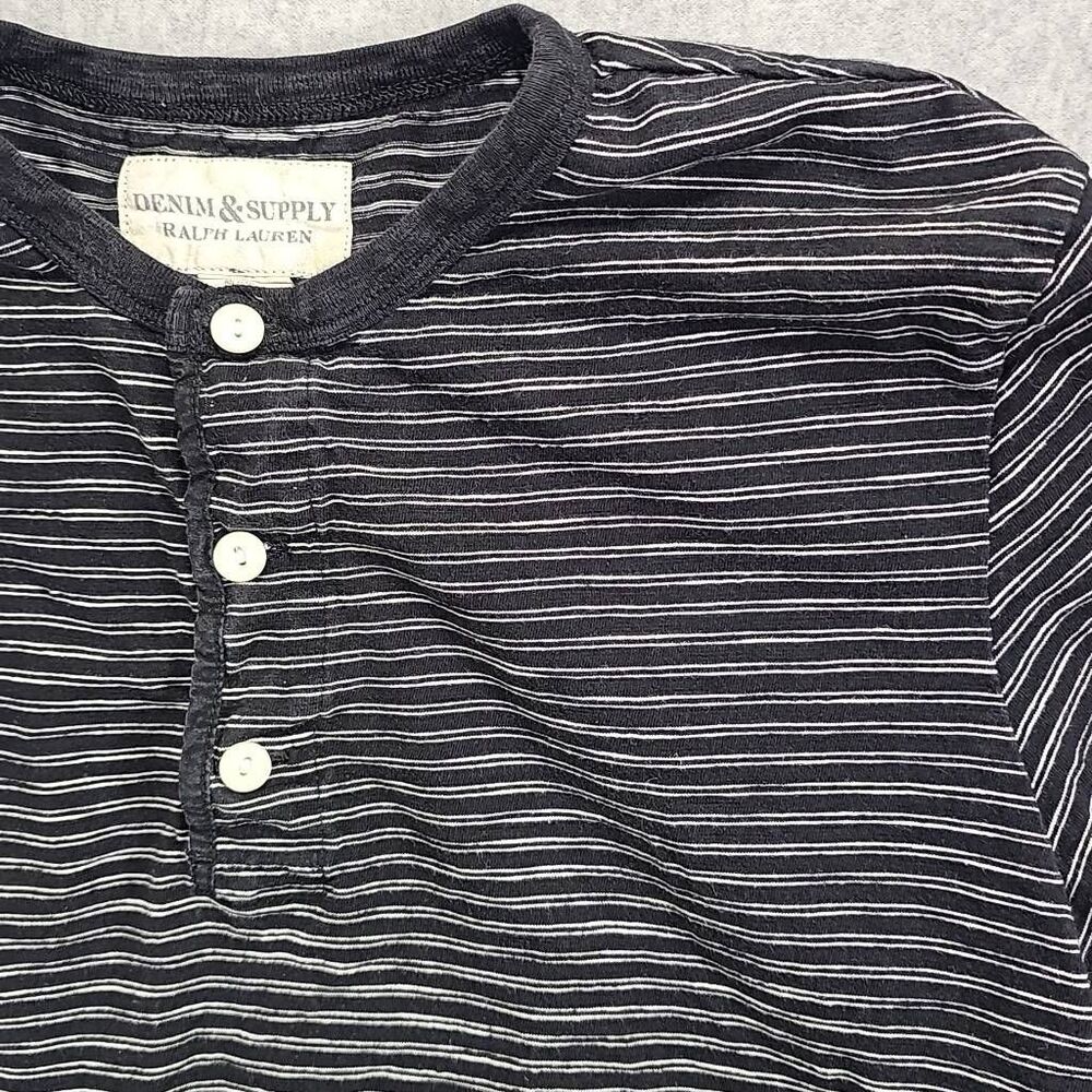 Denim Supply Ralph Lauren Striped Shirt Henley Large - Picture 2 of 8